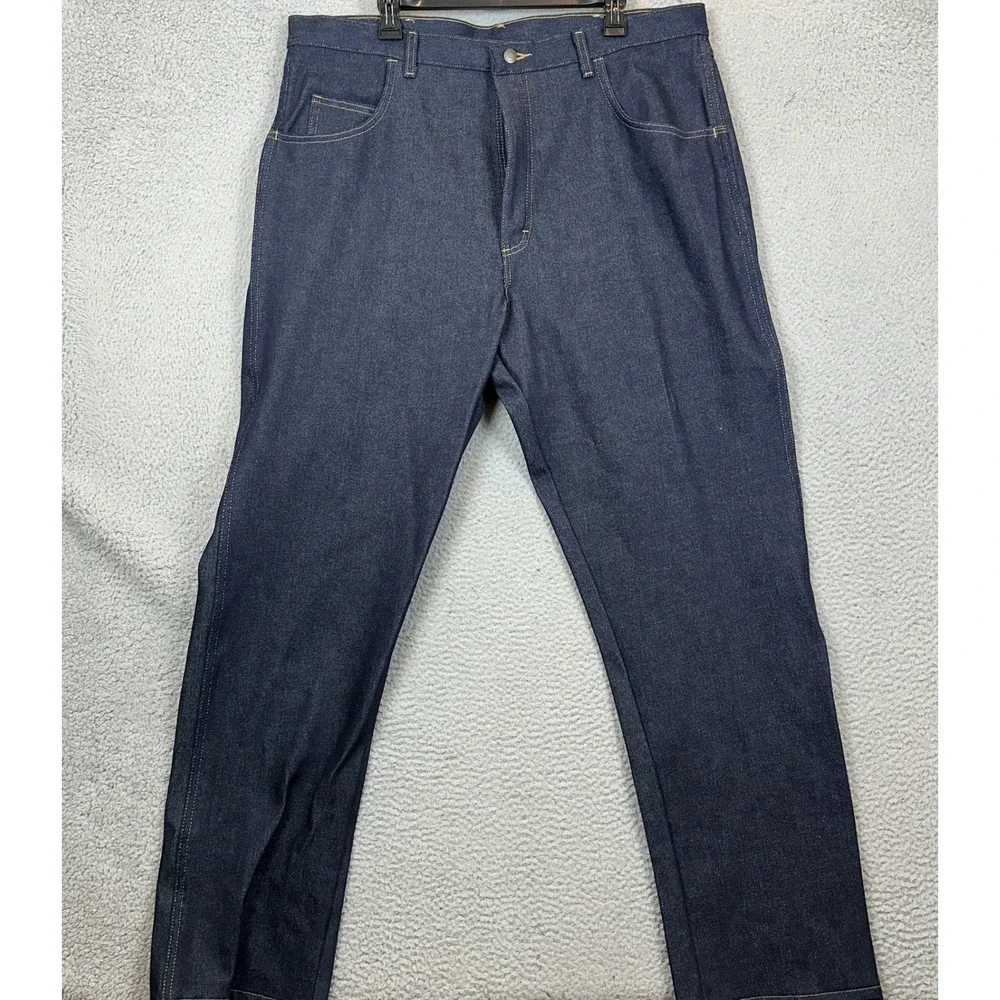 Wrangler Rugged Wear Jeans Mens 40X32 Blue Straight Leg Dark Wash Denim  Pants